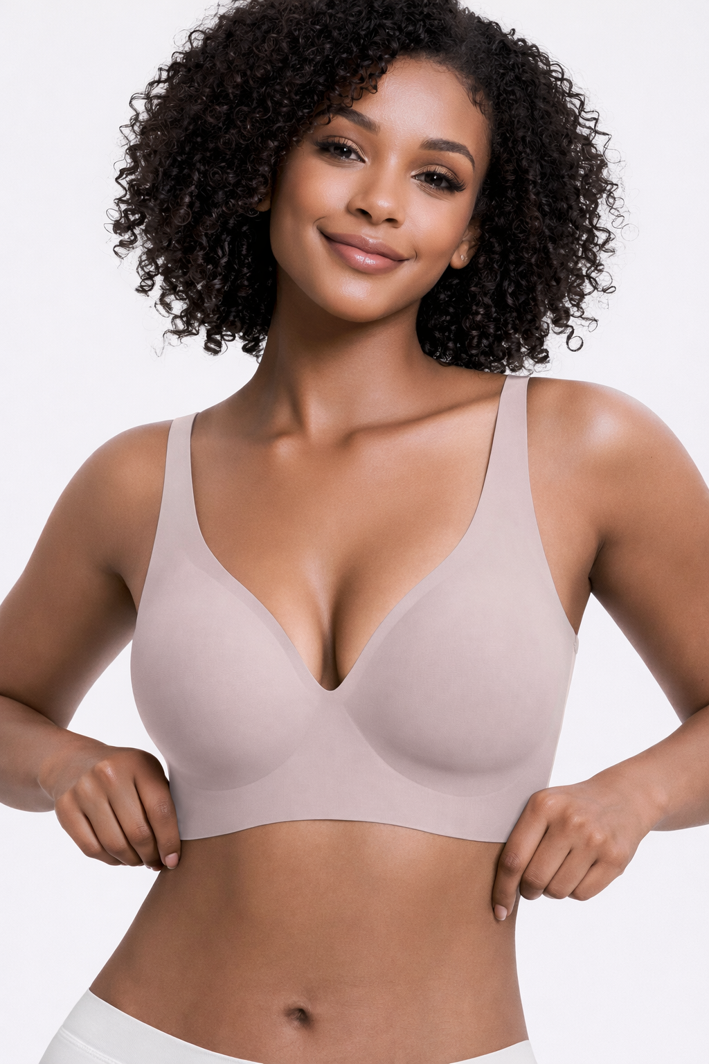 Formiva® Jelly Wireless Womens Comfortable Wireless Bras Push Up Bralettes Seamless Tshirts Bras Deep V Everyday Bras