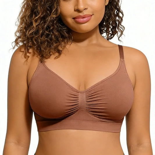 Formiva® Women's Wireless Bra Comfort up to 44DD No Padding No Underwire Unlined Cami Bra Seamless Sports Bra for Everyday Wear Breathable and Stretchy Springtok