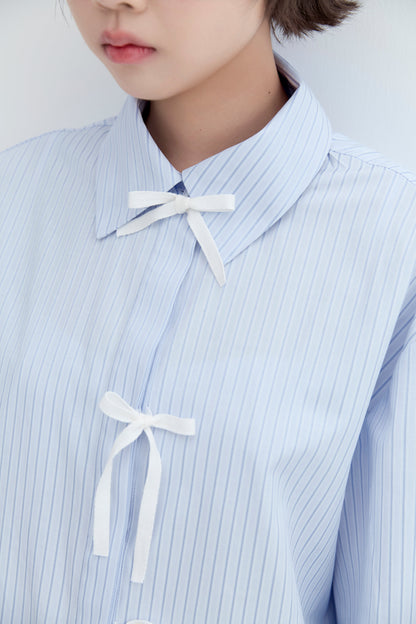 Formiva® Pet Friendly Striped Shirt with Bow Tie Closure