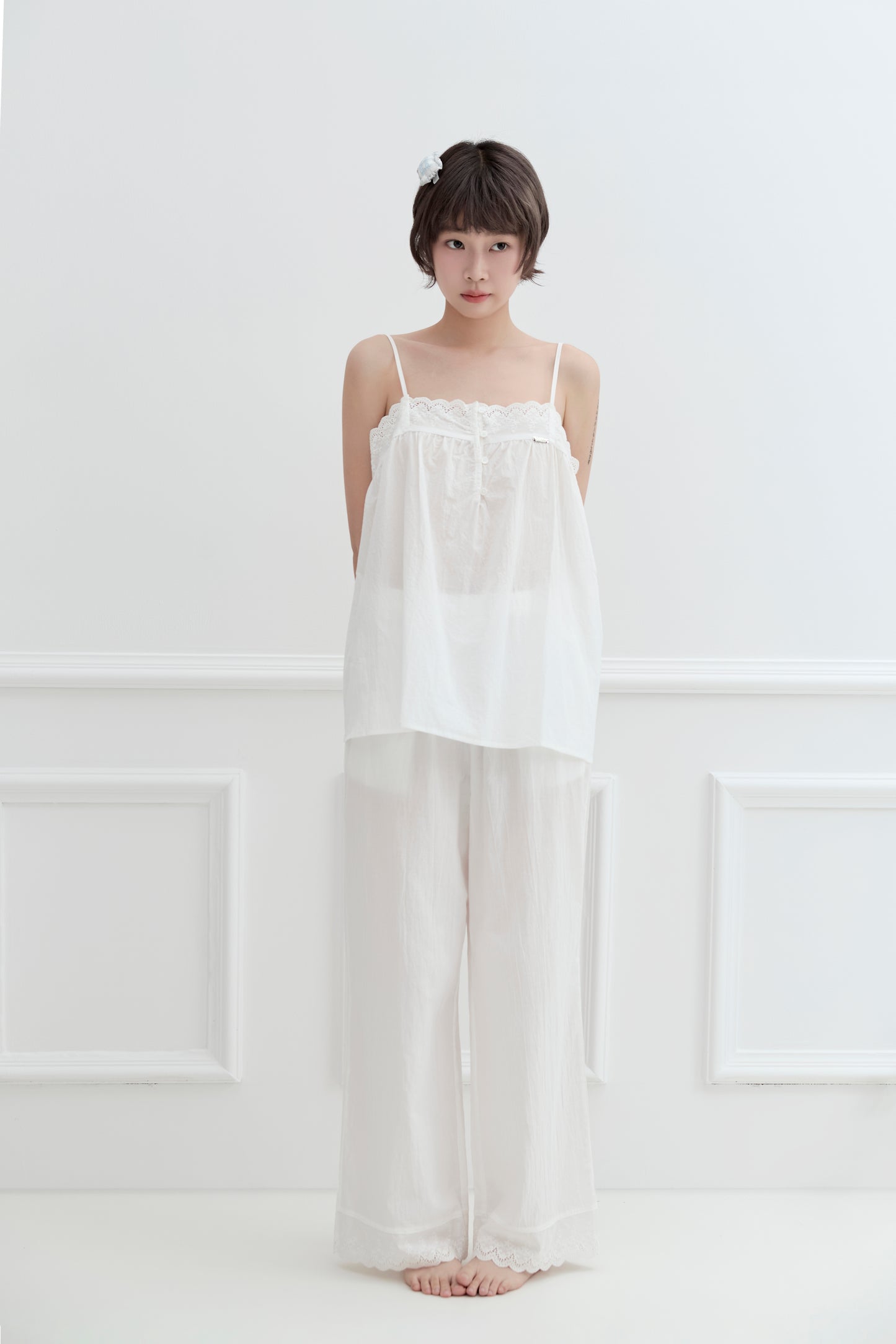 Formiva® "First Kiss" Lace Trimmed Pants and Camisole Set