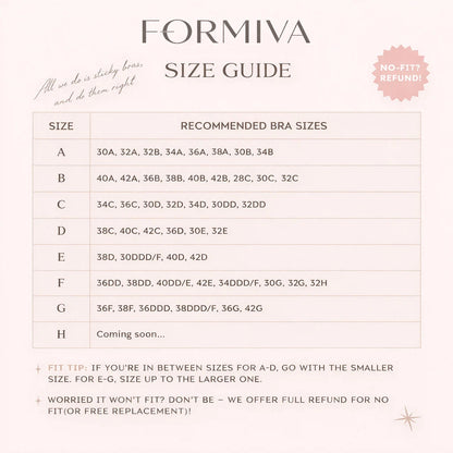 Formiva® Push-up Sticky Bra, Sweat-proof Glue, Adhesive Push Up Cleavage Bra, Up to G Cup, Seamless Strapless Bra for Date Night, Backless & Red Dress, Waterproof & Reusable SpringStatements