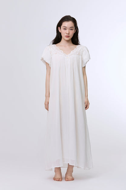 Formiva® “Moon Goddess Pact” French Lace Maxi Dress