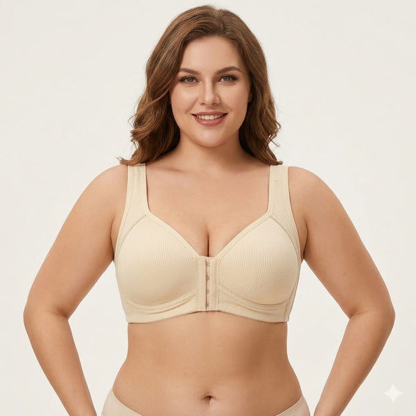 Formiva® Adjustable Front Closure Push-Up Bra Wire-Free Cross-Back, Seamless & Side Support for Daily Wear, Spring-Summer ComfoMrt Breathable Everyday Breathable Everyday Womenswear Bridal Rider Basic Minimalist ModestSkip intense workouts