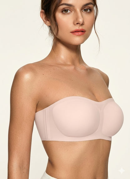 Formiva® Womens Strapless Bras Push Up Bandeau Bra Non Slip Wireless Supportive Padded Bras Seamless Comfortable Tube Bra