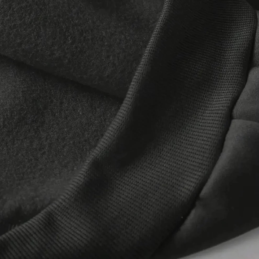 Detail shot of the thick double-layered hood structure