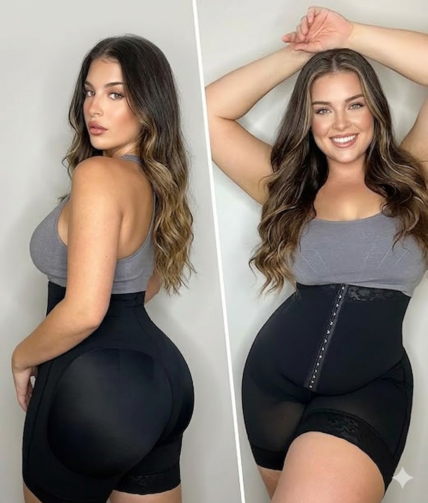 Formiva® Tummy Control Shapewear for Women Strapless Fajas Colombianas Body Shaper Shorts Butt Lifter with Zipper Crotch