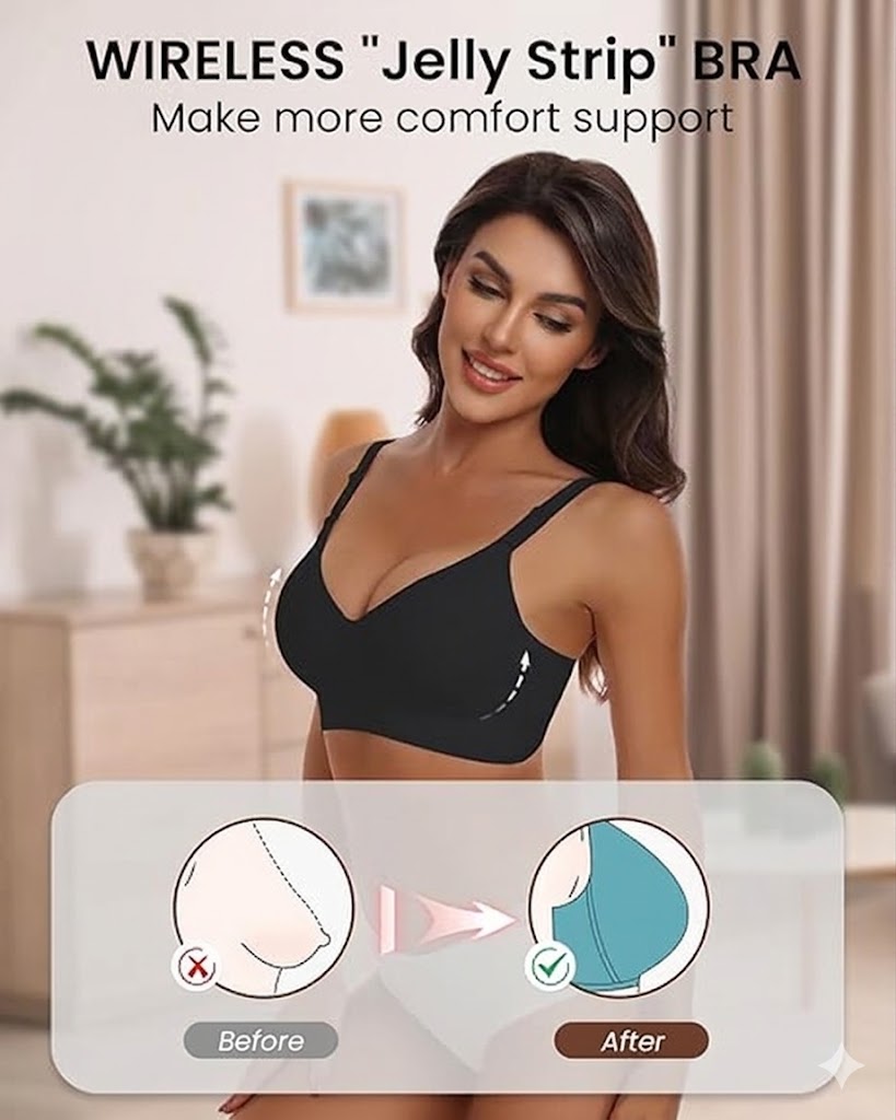 Formiva® Comfortable Seamless Full Coverage Bra for Women Wireless Bras with Soft Support Regular and Plus Size