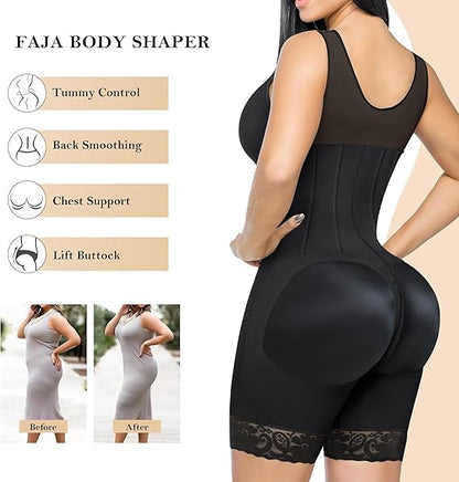 Formiva® Overbust Fajas Colombianas Shapewear for Women Tummy Control Body Shaper Girdles Post Surgery Compression Garment