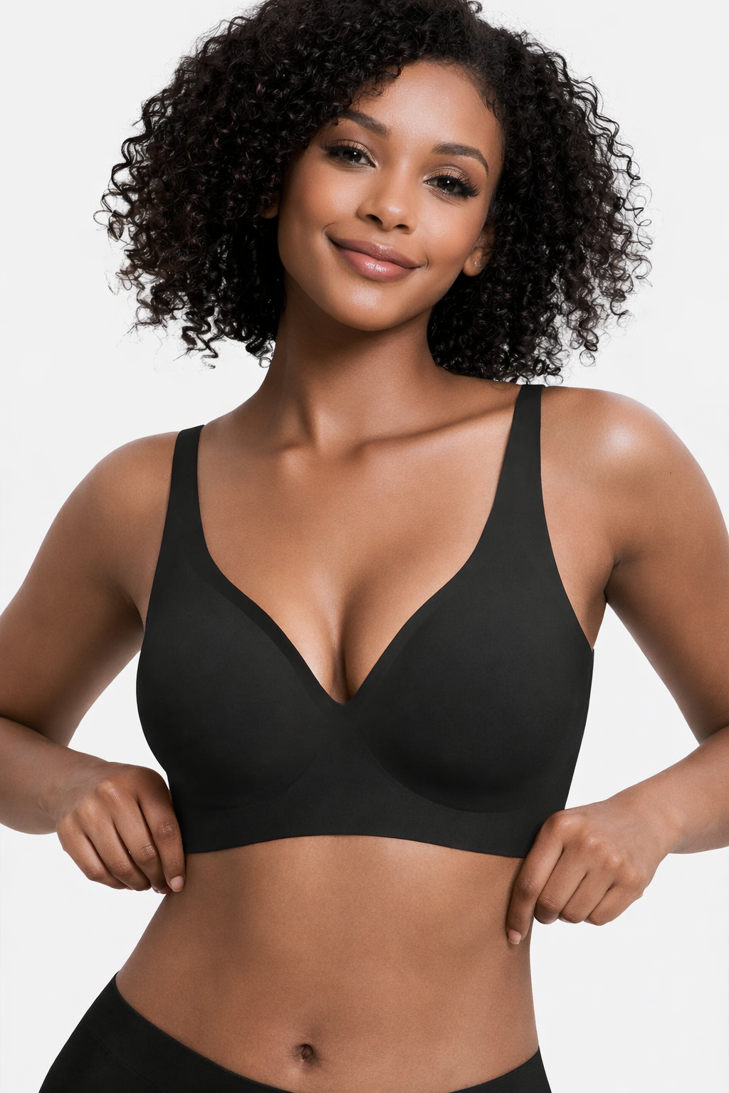 Formiva® Jelly Wireless Womens Comfortable Wireless Bras Push Up Bralettes Seamless Tshirts Bras Deep V Everyday Bras