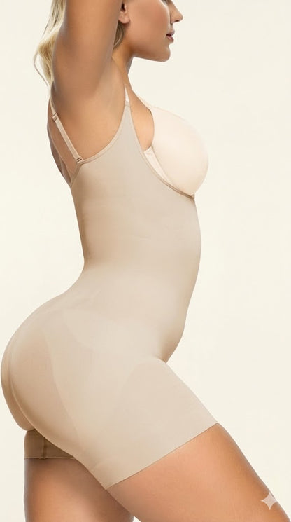 Formiva® Open Bust Shapewear Tummy Control Bodysuits for Women Seamless Compression High Waisted Body Shaper