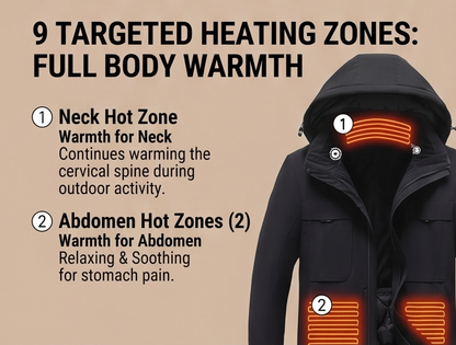 Virelle™ 9-Zone Smart Heated Jacket | Waterproof Winter Coat for Hiking, Skiing & Hunting