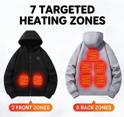 Virelle™ Kids 7-Zone Smart Heated Hoodie | Electric Full-Zip Fleece Jacket for Boys & Girls