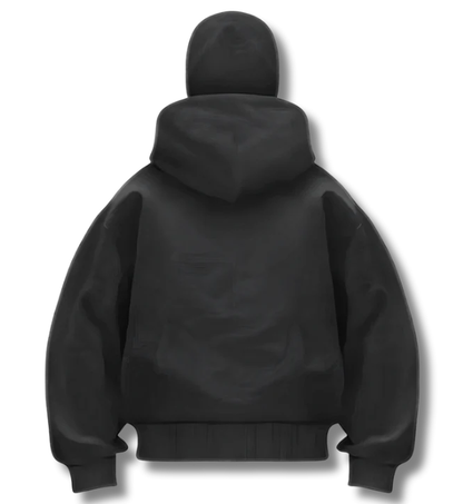 Grey heavyweight double-layered zip-up hoodie