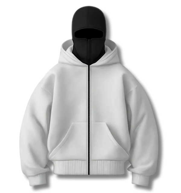 Light Grey heavyweight double-layered zip-up hoodie
